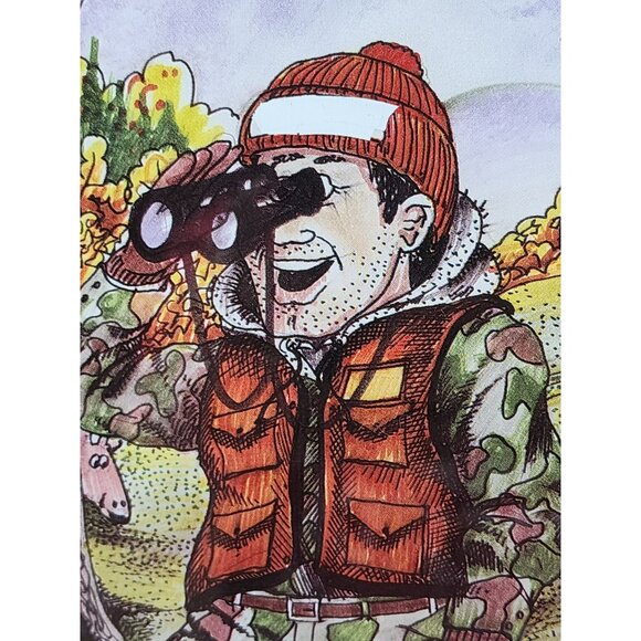 Vintage T. Huff Painting Of Hunter Deer 4Wheeler Cross‎ Bow Fall Scene - Picture 4 of 7